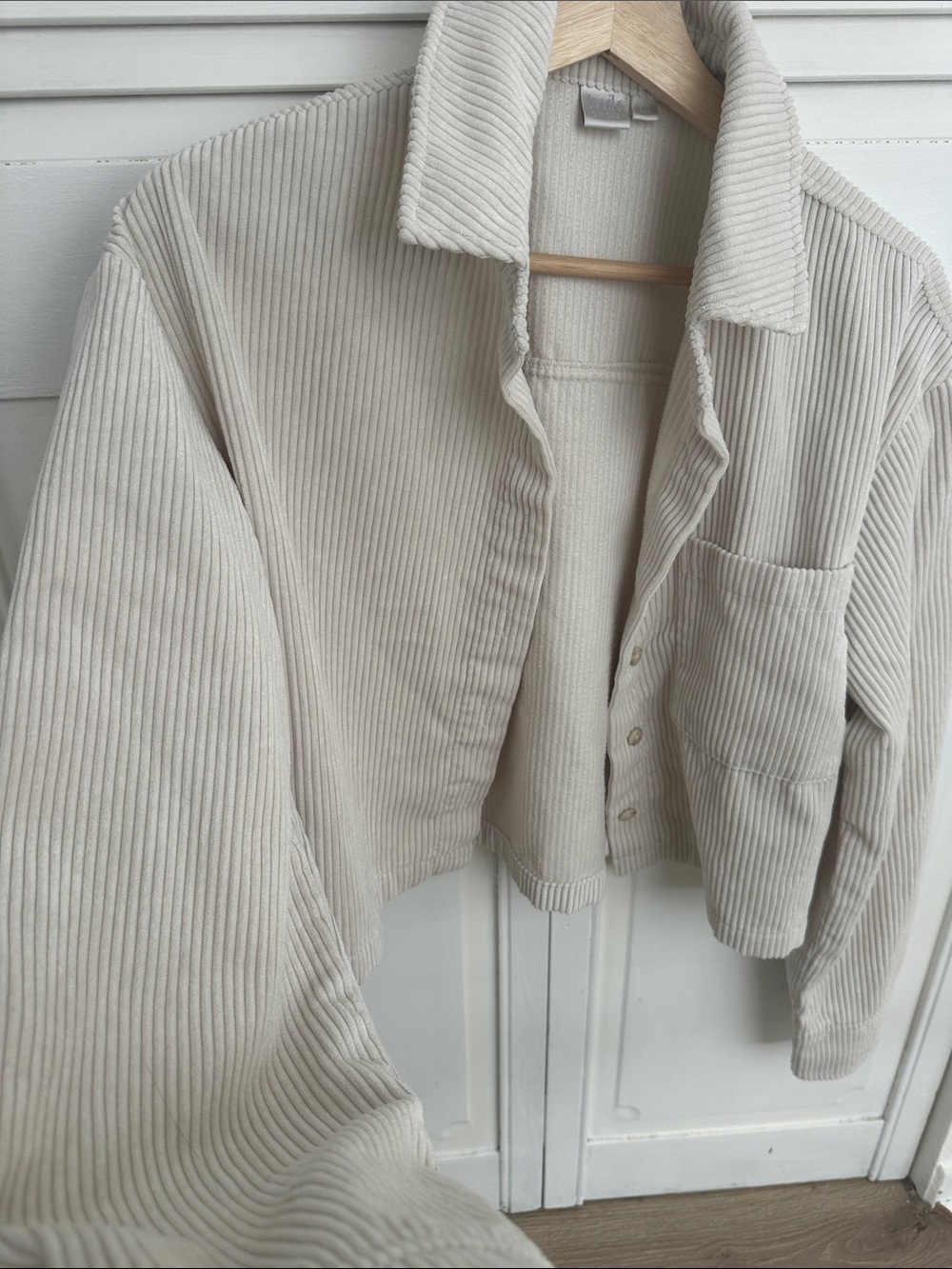 twik Cream Corduroy Button-Front Jacket - Picture 4 of 8
